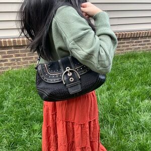 Vintage Coach Y2K Soho Black Buckle Shoulder Bag
